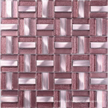 Building Materials Commercial Use Aluminum Purple Glass Tile Mosaic